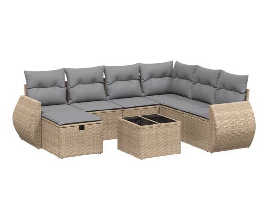 vidaXL vidaXL 8-cz. zestaw mebli ogrodowych z poduszkami, mieszany beż Dārza mēbeļu komplekti