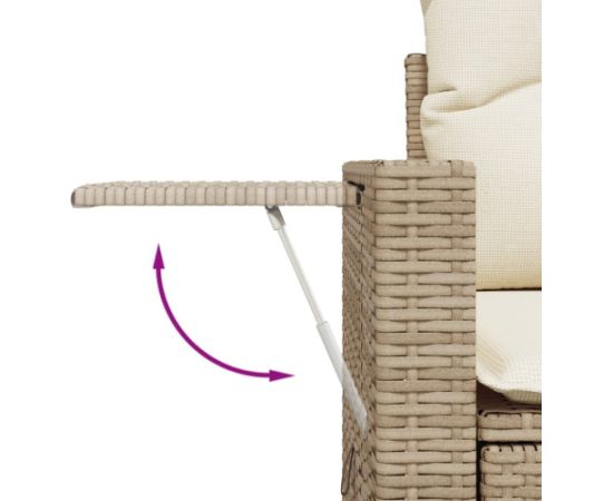 vidaXL vidaXL 7-cz. zestaw wypoczynkowy do ogrodu, z poduszkami, beżowy Dārza mēbeļu komplekti