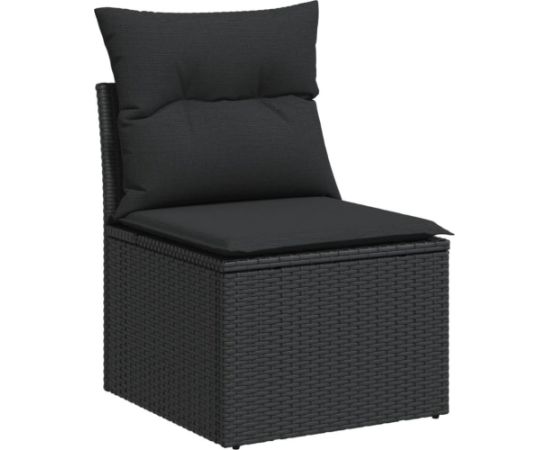 vidaXL vidaXL 7-cz. zestaw wypoczynkowy do ogrodu, z poduszkami, czarny Dārza mēbeļu komplekti