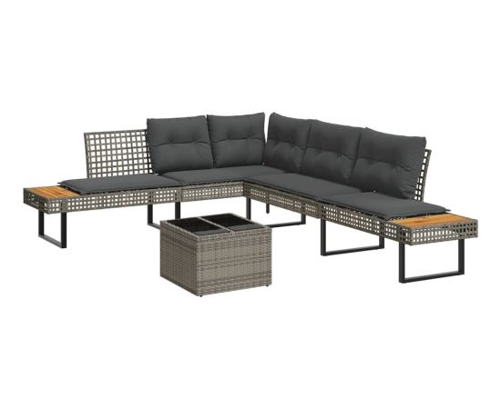 vidaXL vidaXL 2-cz. zestaw wypoczynkowy do ogrodu, z poduszkami, szary Dārza mēbeļu komplekti