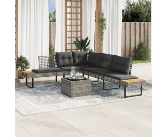 vidaXL vidaXL 2-cz. zestaw wypoczynkowy do ogrodu, z poduszkami, szary Dārza mēbeļu komplekti