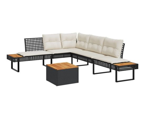 vidaXL vidaXL 2-cz. zestaw wypoczynkowy do ogrodu, z poduszkami, czarny Dārza mēbeļu komplekti