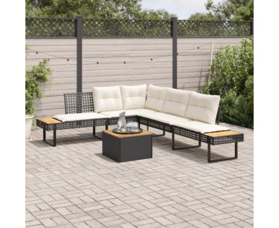 vidaXL vidaXL 2-cz. zestaw wypoczynkowy do ogrodu, z poduszkami, czarny Dārza mēbeļu komplekti