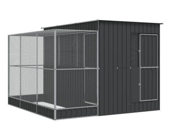 vidaXL Woliera z przedłużeniem, srebrna, 290x303x216 cm, stalowa Putniem 