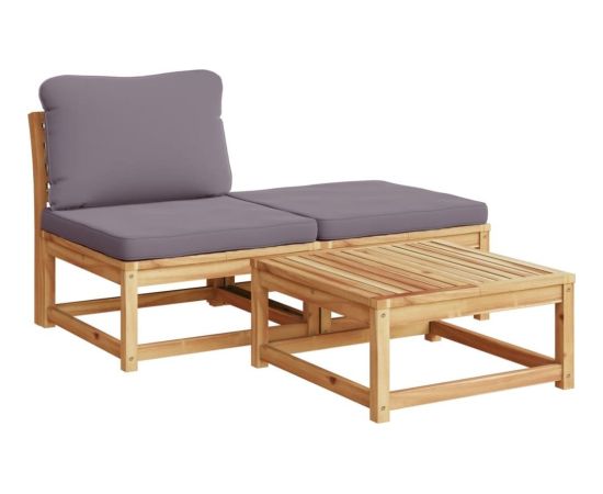 vidaXL vidaXL 3-cz. zestaw wypoczynkowy do ogrodu, poduszki, drewno akacjowe Dārza mēbeļu komplekti