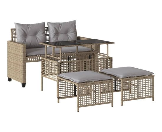 vidaXL vidaXL 4-cz. zestaw wypoczynkowy do ogrodu, z poduszkami, beżowy Dārza mēbeļu komplekti