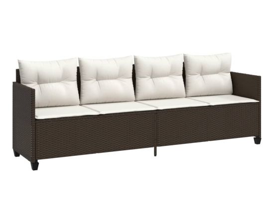 vidaXL Leżanka z poduszkami, brązowa, polirattan Шезлонги и пляжные стулья