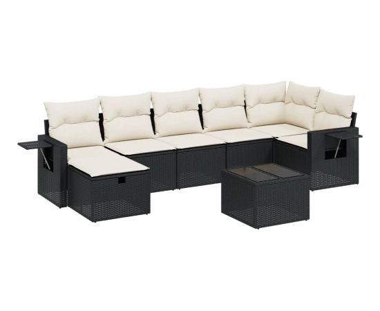 vidaXL vidaXL 8-cz. zestaw wypoczynkowy do ogrodu, z poduszkami, czarny Dārza mēbeļu komplekti