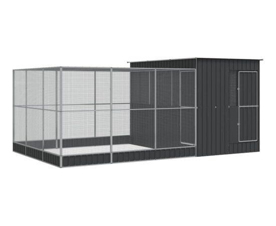 vidaXL vidaXL Woliera z przedłużeniem, srebrna, 497x303x216 cm, stalowa Putniem 