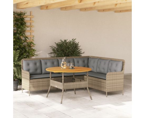 vidaXL vidaXL 2-cz. zestaw mebli ogrodowych z poduszkami, beżowy, polirattan Dārza mēbeļu komplekti