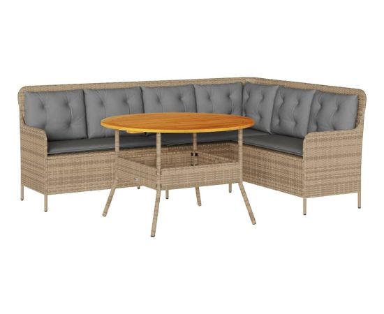 vidaXL vidaXL 2-cz. zestaw mebli ogrodowych z poduszkami, beżowy, polirattan Dārza mēbeļu komplekti