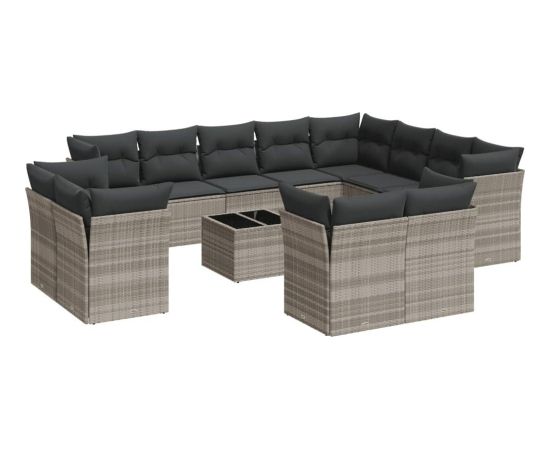 vidaXL vidaXL 13-cz. zestaw mebli ogrodowych, z poduszkami, jasnoszary Dārza mēbeļu komplekti