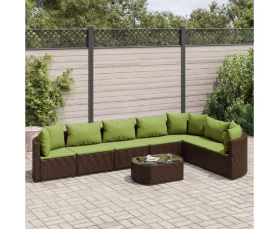 vidaXL vidaXL 8-cz. zestaw wypoczynkowy do ogrodu, z poduszkami, brązowy Dārza mēbeļu komplekti