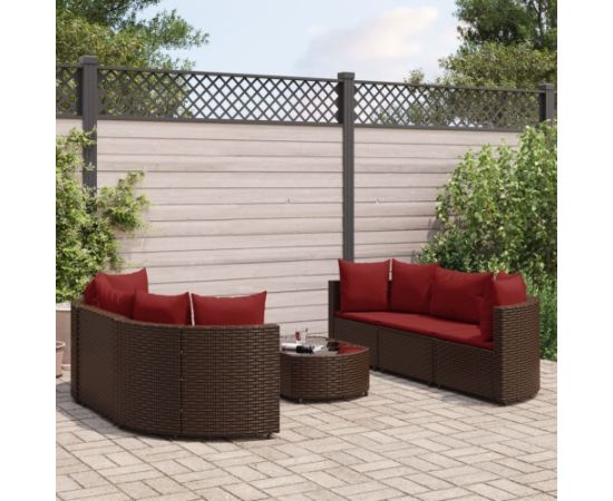 vidaXL vidaXL 7-cz. zestaw wypoczynkowy do ogrodu, z poduszkami, brązowy Dārza mēbeļu komplekti