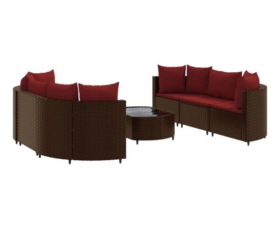 vidaXL vidaXL 7-cz. zestaw wypoczynkowy do ogrodu, z poduszkami, brązowy Dārza mēbeļu komplekti