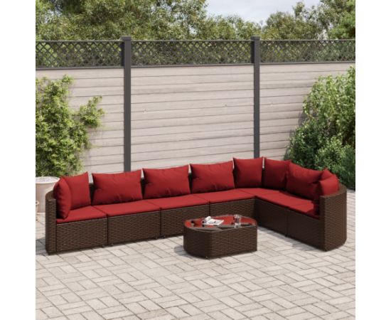 vidaXL vidaXL 8-cz. zestaw wypoczynkowy do ogrodu, z poduszkami, brązowy Dārza mēbeļu komplekti