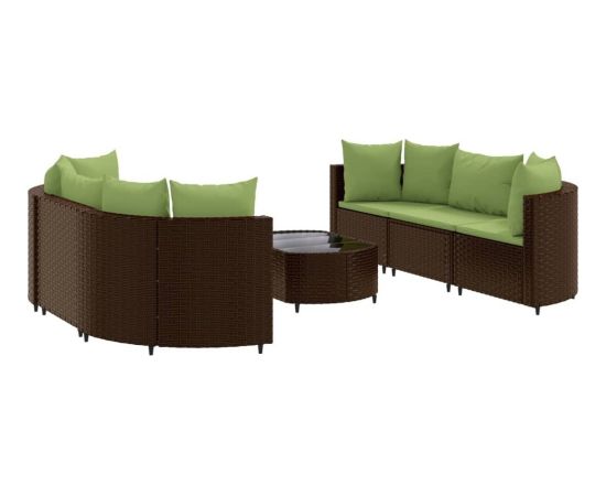 vidaXL vidaXL 7-cz. zestaw wypoczynkowy do ogrodu, z poduszkami, brązowy Dārza mēbeļu komplekti