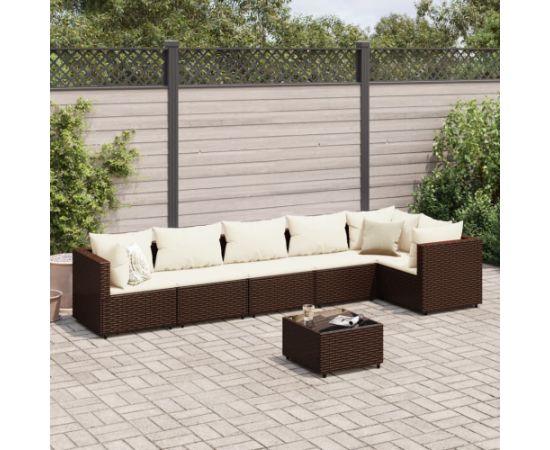 vidaXL vidaXL 7-cz. zestaw wypoczynkowy do ogrodu, z poduszkami, rattan PE Dārza mēbeļu komplekti