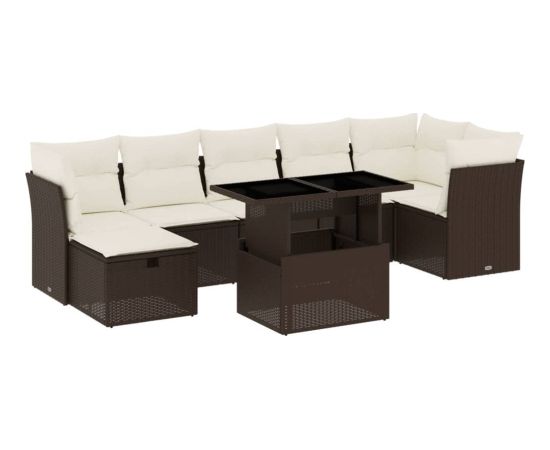 vidaXL vidaXL 8-cz. zestaw wypoczynkowy do ogrodu, z poduszkami, brązowy Dārza mēbeļu komplekti