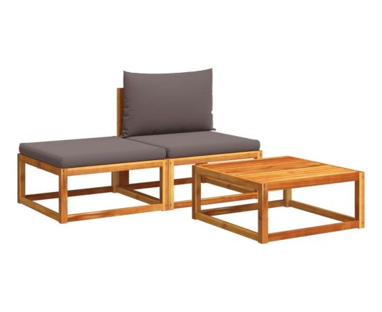 vidaXL vidaXL 3-cz. zestaw wypoczynkowy do ogrodu, z poduszkami, akacjowy Dārza mēbeļu komplekti