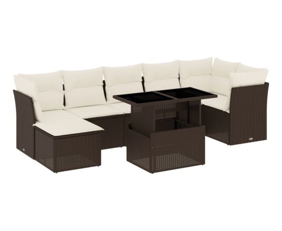 vidaXL vidaXL 8-cz. zestaw wypoczynkowy do ogrodu, z poduszkami, brązowy Dārza mēbeļu komplekti