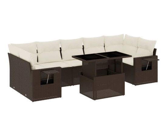 vidaXL vidaXL 8-cz. zestaw wypoczynkowy do ogrodu, z poduszkami, brązowy Dārza mēbeļu komplekti