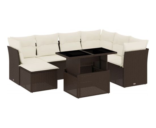 vidaXL vidaXL 8-cz. zestaw wypoczynkowy do ogrodu, z poduszkami, brązowy Dārza mēbeļu komplekti