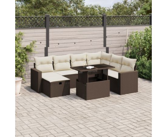 vidaXL vidaXL 8-cz. zestaw wypoczynkowy do ogrodu, z poduszkami, brązowy Dārza mēbeļu komplekti