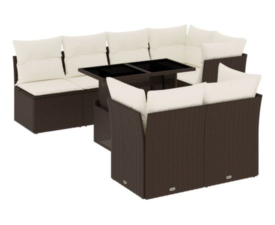 vidaXL vidaXL 8-cz. zestaw wypoczynkowy do ogrodu, z poduszkami, brązowy Dārza mēbeļu komplekti