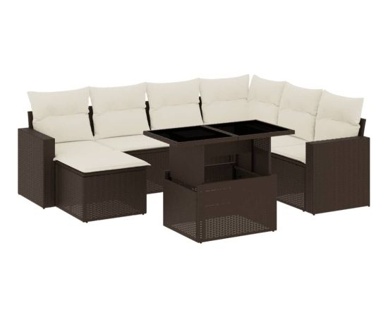 vidaXL vidaXL 8-cz. zestaw wypoczynkowy do ogrodu, z poduszkami, brązowy Dārza mēbeļu komplekti