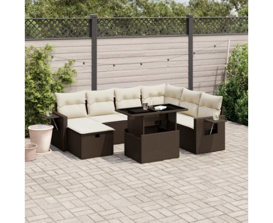 vidaXL vidaXL 8-cz. zestaw wypoczynkowy do ogrodu, z poduszkami, brązowy Dārza mēbeļu komplekti