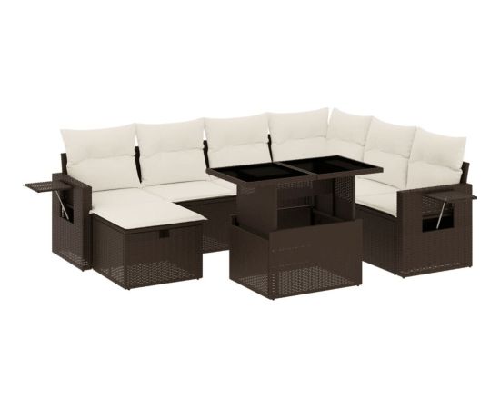 vidaXL vidaXL 8-cz. zestaw wypoczynkowy do ogrodu, z poduszkami, brązowy Dārza mēbeļu komplekti