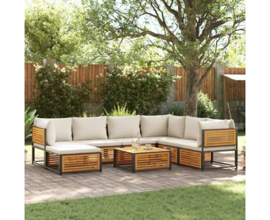 vidaXL vidaXL 8-cz. zestaw wypoczynkowy do ogrodu, z poduszkami, akacjowy Dārza mēbeļu komplekti