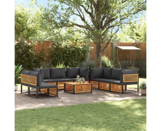 vidaXL vidaXL 9-cz. zestaw wypoczynkowy do ogrodu, z poduszkami, akacjowy Dārza mēbeļu komplekti