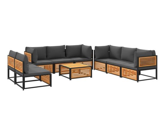 vidaXL vidaXL 9-cz. zestaw wypoczynkowy do ogrodu, z poduszkami, akacjowy Dārza mēbeļu komplekti