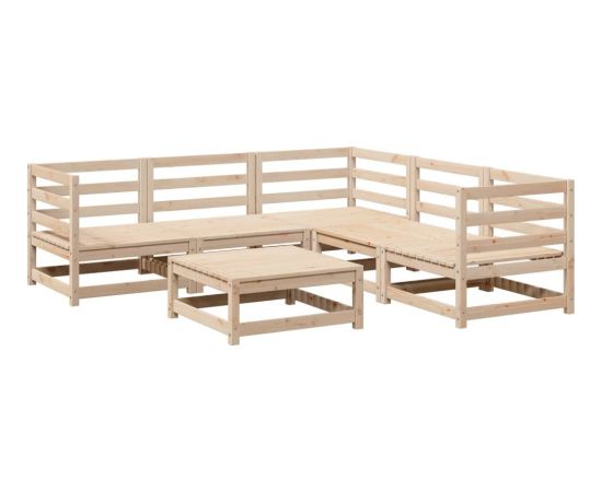 vidaXL 6-częściowy zestaw mebli ogrodowych, lite drewno sosnowe Dārza mēbeļu komplekti