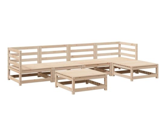 vidaXL 6-częściowy zestaw mebli ogrodowych, lite drewno sosnowe Dārza mēbeļu komplekti