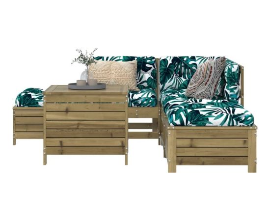 vidaXL vidaXL 6-cz. zestaw wypoczynkowy do ogrodu, impregnowana sosna Dārza mēbeļu komplekti