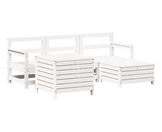 vidaXL vidaXL 5-cz. zestaw mebli ogrodowych, biały, lite drewno sosnowe Dārza mēbeļu komplekti