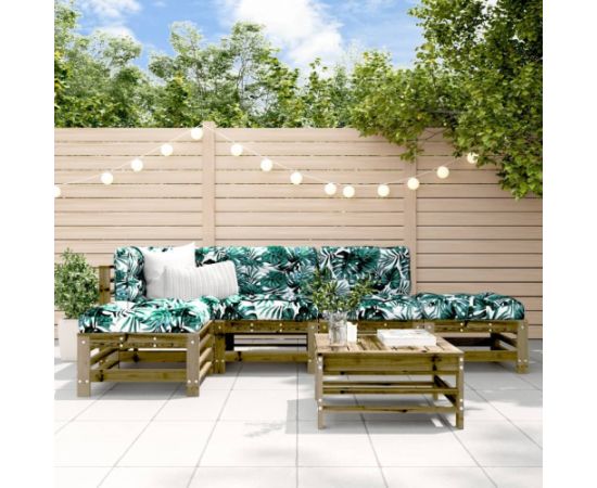 vidaXL vidaXL 6-cz. zestaw mebli ogrodowych, impregnowane drewno sosnowe Dārza mēbeļu komplekti