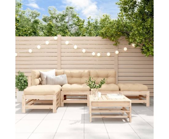 vidaXL 6-częściowy zestaw mebli wypoczynkowych do ogrodu, drewno sosnowe Dārza mēbeļu komplekti