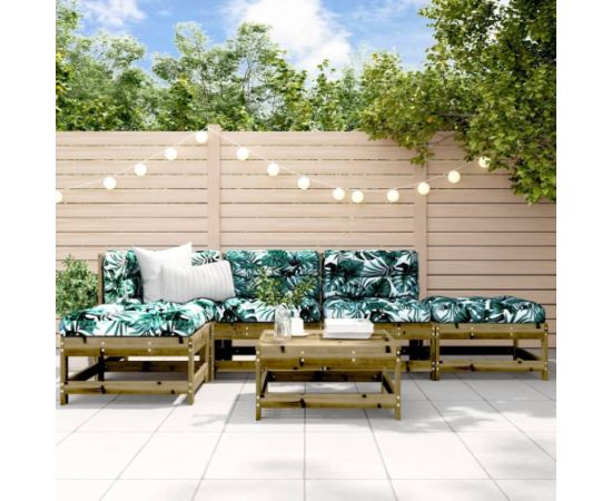 vidaXL vidaXL 6-cz. zestaw mebli ogrodowych, impregnowane drewno sosnowe Dārza mēbeļu komplekti