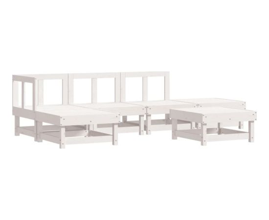 vidaXL vidaXL 6-cz. zestaw mebli barowych do ogrodu, biały, drewno sosnowe Dārza mēbeļu komplekti