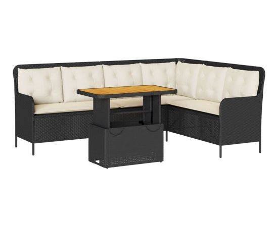 vidaXL vidaXL 2-cz. zestaw wypoczynkowy do ogrodu, poduszki, czarny rattan PE Dārza mēbeļu komplekti