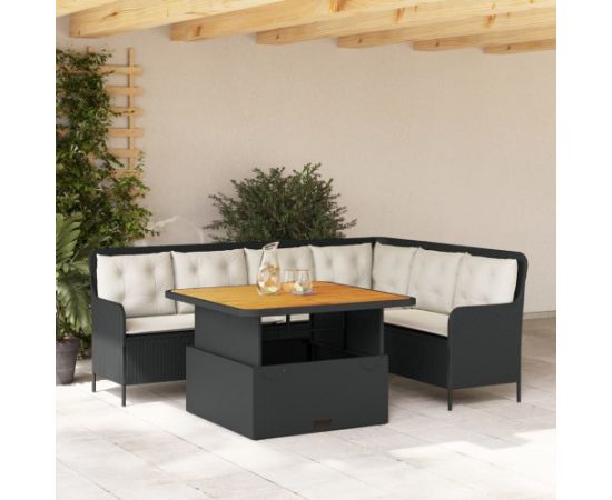 vidaXL vidaXL 2-cz. zestaw wypoczynkowy do ogrodu, poduszki, czarny rattan PE Dārza mēbeļu komplekti