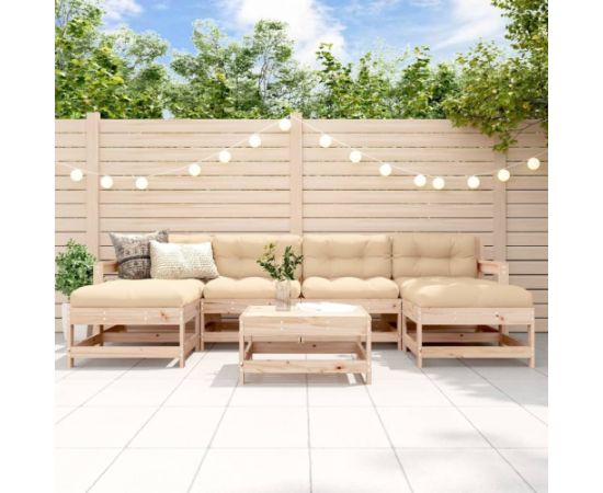 vidaXL vidaXL 7-cz. zestaw mebli ogrodowych, lite drewno sosnowe Dārza mēbeļu komplekti