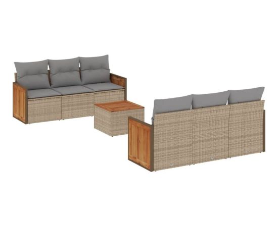 vidaXL 7-częściowy zestaw wypoczynkowy do ogrodu, z poduszkami, beżowy Dārza mēbeļu komplekti