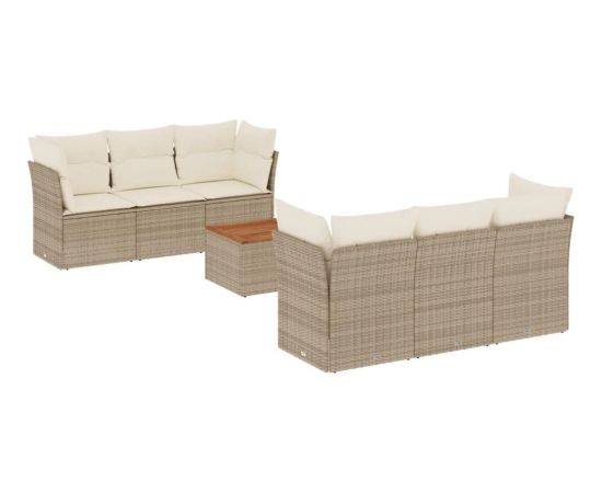 vidaXL 7-częsciowy zestaw wypoczynkowy do ogrodu, z poduszkami, beżowy Dārza mēbeļu komplekti