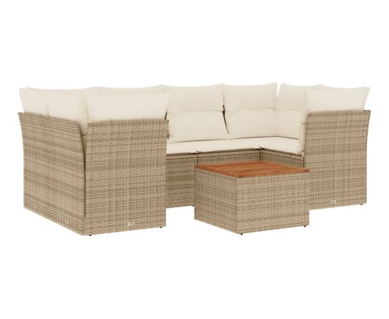 vidaXL 7-częsciowy zestaw wypoczynkowy do ogrodu, z poduszkami, beżowy Dārza mēbeļu komplekti