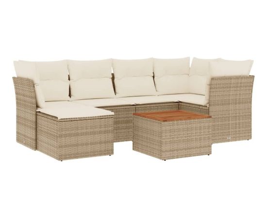 vidaXL 7-częsciowy zestaw wypoczynkowy do ogrodu, z poduszkami, beżowy Dārza mēbeļu komplekti